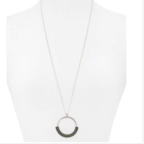 Argento Vivo Jewelry - Argento Vivo Leather Open Circle Pendant Necklace